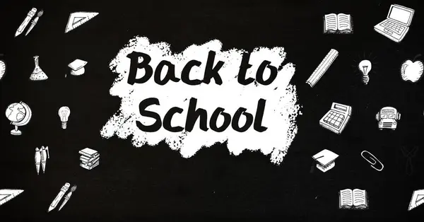 Back School Text Education Graphics Blackboard — Stock Photo, Image