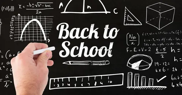 Full Frame Shot Chalkboard Εκπαίδευση Επιστροφή Στο Σχολείο — Φωτογραφία Αρχείου