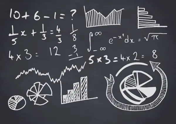 Math equations on blackboard