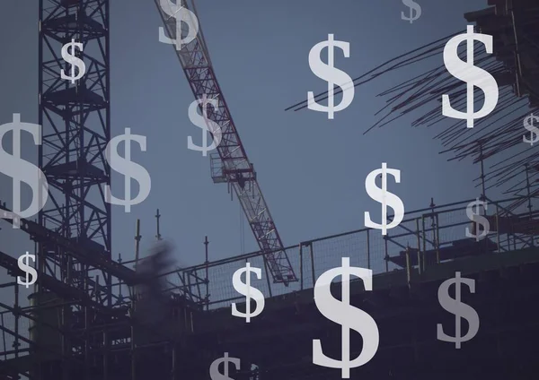 Construction Site Dollar Currency Icons Royalty Free Stock Photos