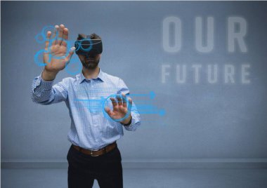 Gözlüklü bir adam.