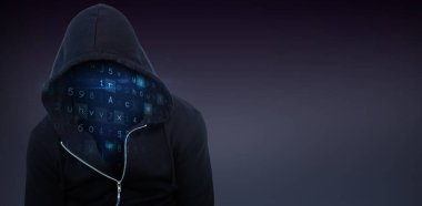 Yürüyüşçünün siyah kapüşonlu resmi.