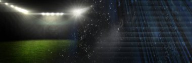 Karanlık ile spor stadyum ışıkları geçiş efekti