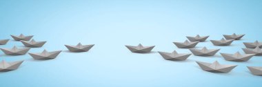 3d kağıt tekneler grubu