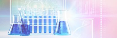 Atom ve DNA sarmal arayüzünün birleşik görüntüsü