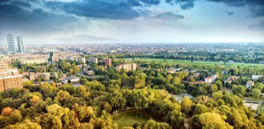 Gökyüzünden bir park manzarası 