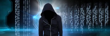 Bilgisayar kodu ikili arayüzü olan anonim hacker