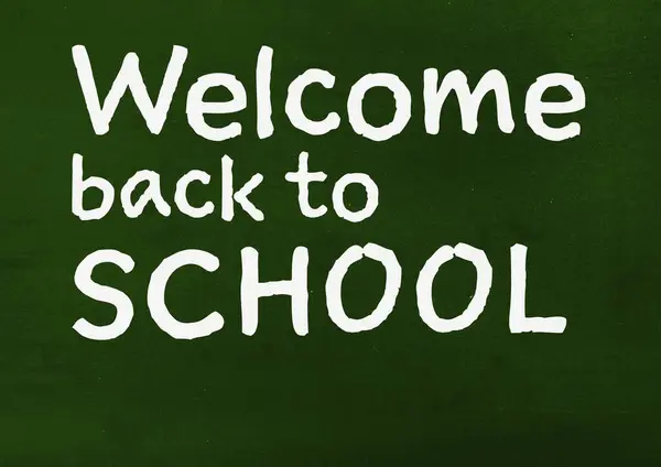 Welcome Back School Blackboard — Stock Photo, Image