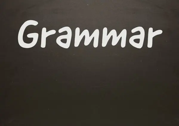 Grammatik Text Svart Svarta Tavlan — Stockfoto