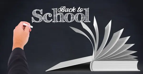 Pełny Kadr Ujęcia Tablicy Edukacji Powrót Koncepcji Szkoły — Zdjęcie stockowe