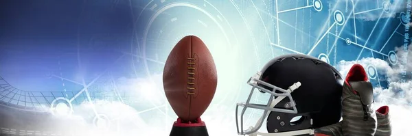 Американский Футбольный Шлем Мяч Снаряжение Технологическим Переходом — стоковое фото