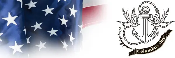 Amerikan Etkinliği Kolombus Günü Için Logonun Birleşik Görüntüsü — Stok fotoğraf