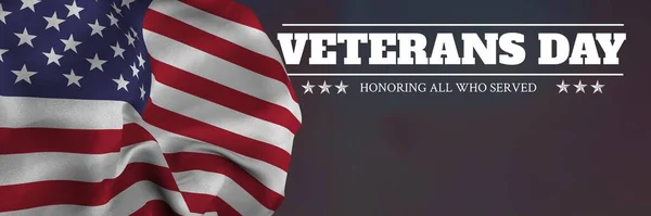 Banner of veterans day with flag