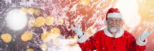 Kış Manzaralı Mutlu Noel Baba — Stok fotoğraf