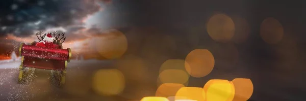 Sprankelende Lichten Overgang Van Santa Slee Rendieren — Stockfoto