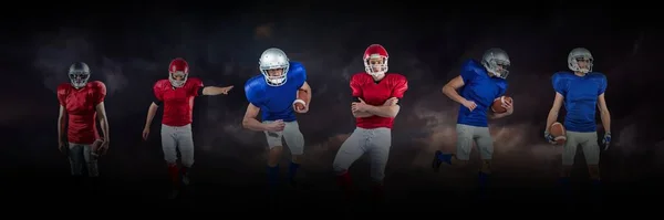 American Football Players Wide Black — Stock Photo, Image
