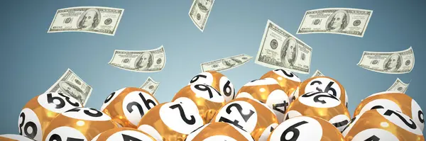 Samengestelde Afbeelding Van Loterij Ballen Met Nummers — Stockfoto