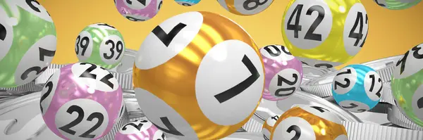 Sammansatt Bild Lotteri Bollar Med Siffror — Stockfoto