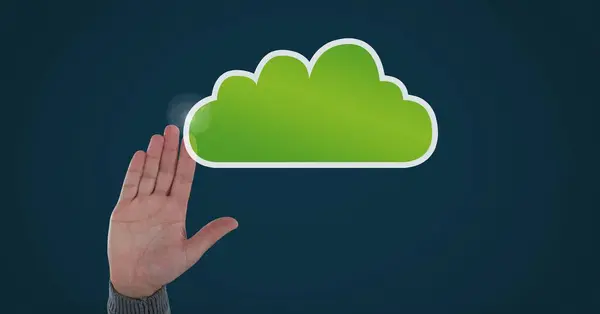 Hand with cloud icon