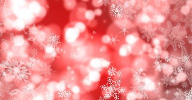 Kar taneleri ve ışıklar. Noel arkaplanı  