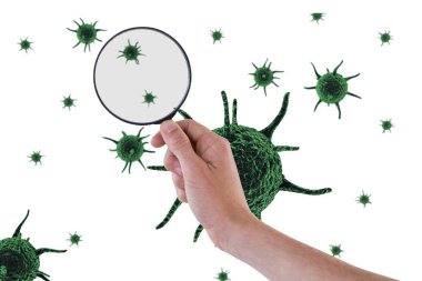 Virüs arkaplanındaki büyüteç