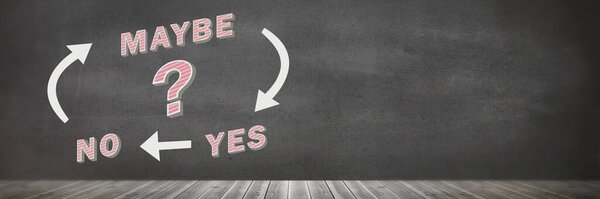 Да Нет Может быть, со стрелками на стене