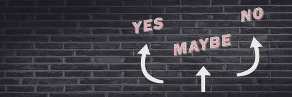 Yes Maybe Arrows Graphic Wall — Stock Photo, Image