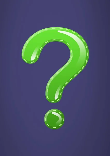 Green Shiny Question Mark — Stock Photo, Image