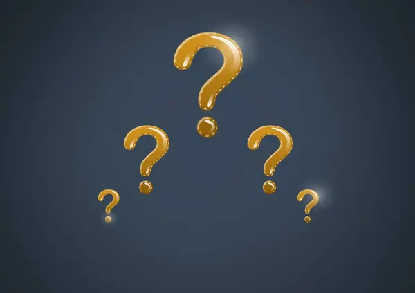 Gold Question Mark Dark Background — Stock Photo, Image