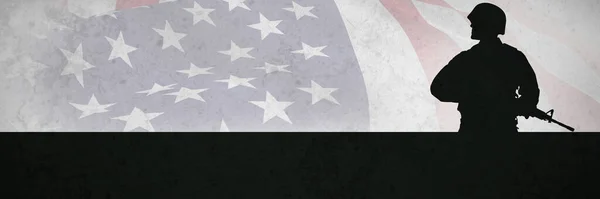 Composite Image Focus Usa Flag — Stock Photo, Image