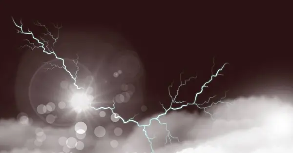 Laptop Struck Lightning Power — Stock Photo, Image