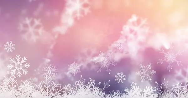Schneeflocken Und Lichter Auf Bokeh Hintergrund — Stockfoto