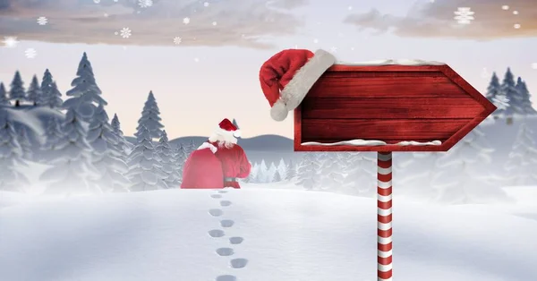 Санта Рождественская Стрелка Зимний Снег — стоковое фото
