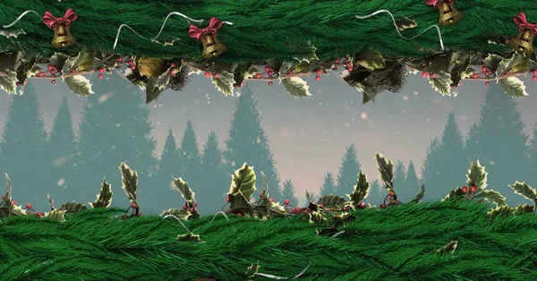 Nahaufnahme Von Festlichem Neujahr Und Weihnachtsdekor Als Hintergrund — Stockfoto