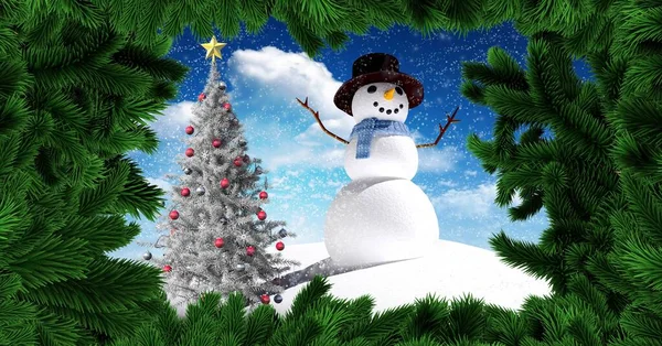 Beautiful Festive Christmas Tree New Year Christmas Background — Stock Photo, Image