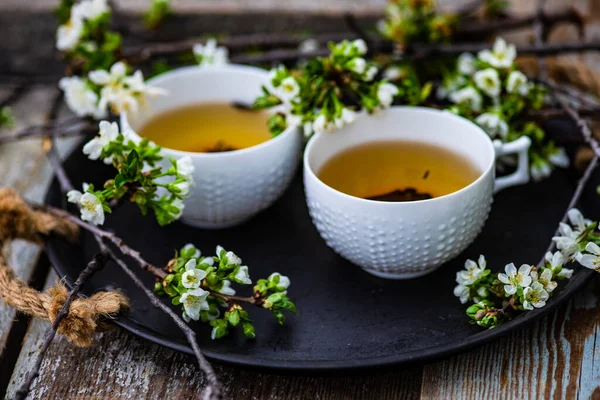 健康でおいしいお茶のクローズアップビューティータイムコンセプト — ストック写真