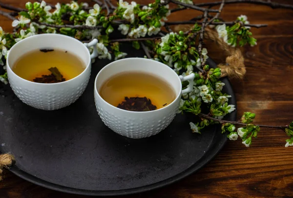 Close View Healthy Tasty Hot Tea Tea Time Concept — Stock Photo, Image