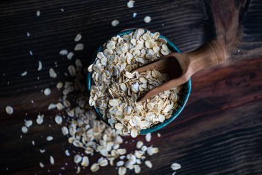 Arka plan için taze organik pulların yakın plan çekimi.