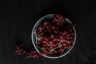 Arka plan için taze organik frenk üzümünün yakın plan görüntüsü.