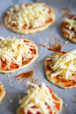 close-up shot of delicious italian pizza