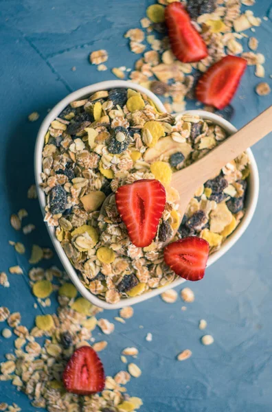 テーブルの上のおいしい食べ物 健康的な朝食のコンセプト — ストック写真