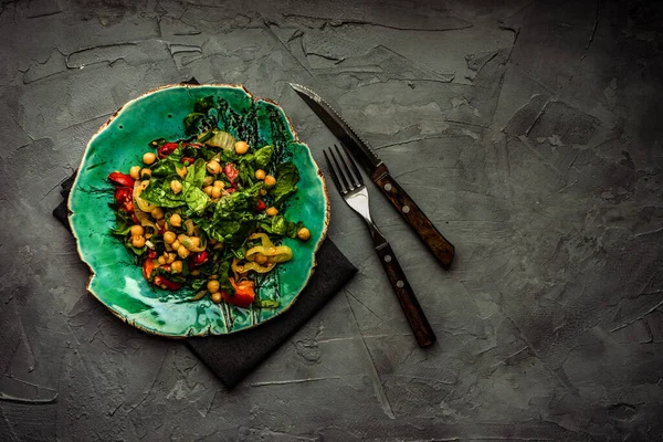 Close Shot Fresh Organic Salad Tabletop Background — Stock Photo, Image