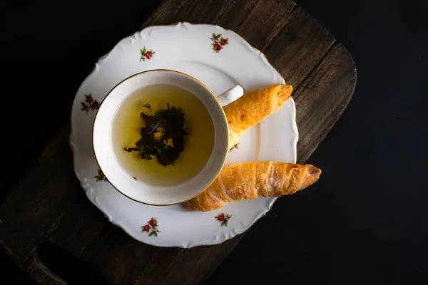 健康でおいしいお茶のクローズアップビューティータイムコンセプト — ストック写真