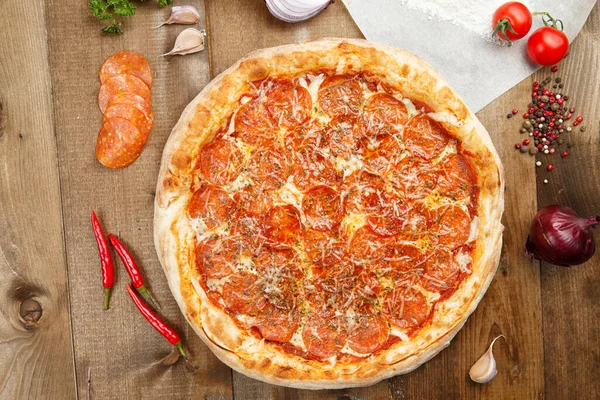 Close Shot Delicious Italian Pizza — 图库照片