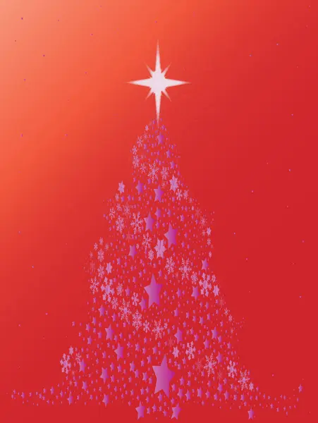 Foil Julgran Vacker Festlig Julkort — Stockfoto