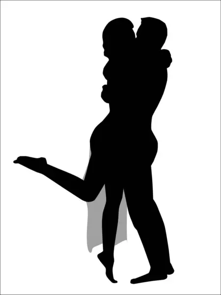 Ilustração Casal Pessoas Beijando Fundo Branco — Fotografia de Stock