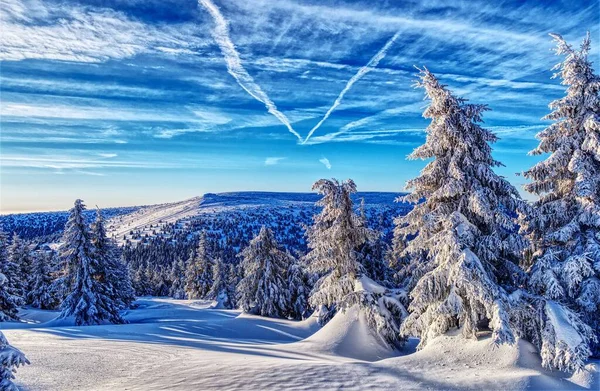 Lysa Hora Soluppgång Vinter Beskydy Mountains Mähren Tjeckien — Stockfoto