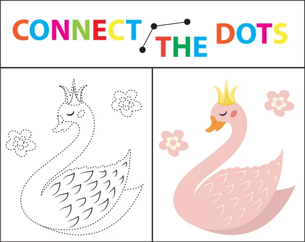 Children s educational game for motor skills. Connect the dots picture. For children of preschool age. Circle on the dotted line and paint. Coloring page. illustration