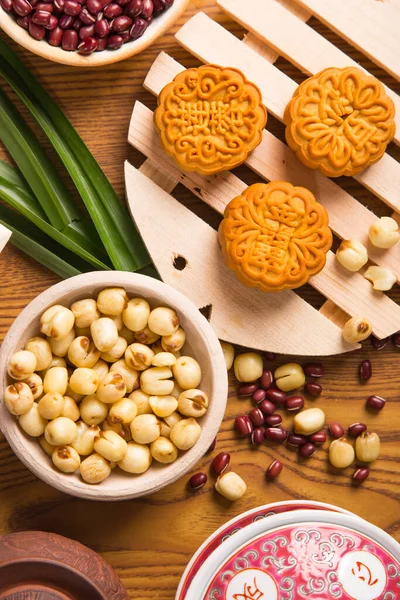 Tradiční Čínské Sušenky Měsíčního Koláče — Stock fotografie