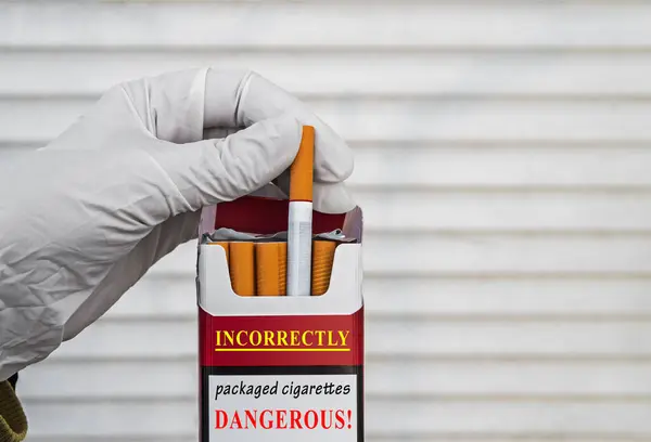 Richtig Verpackte Zigaretten Aus Nächster Nähe — Stockfoto